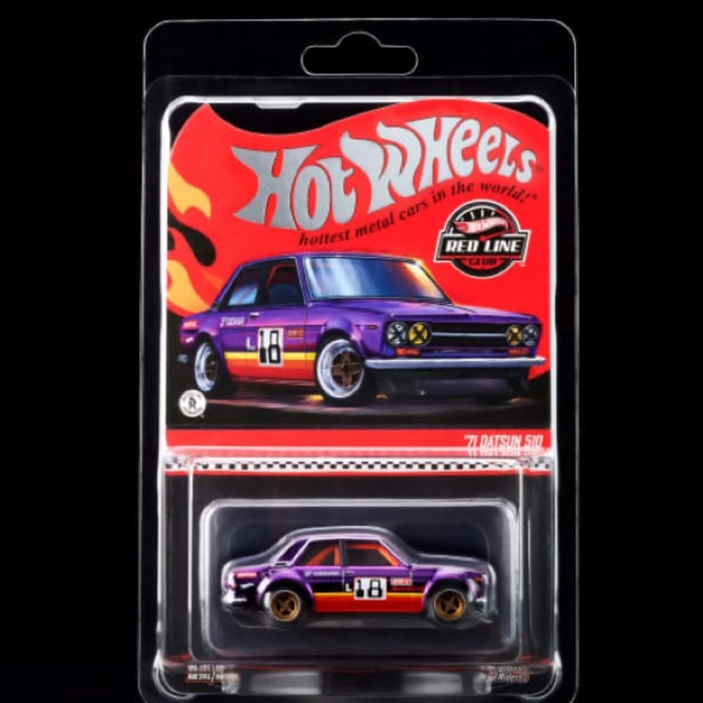 Hotwheels February 2026 Red Line Club Exclusive ’71 Datsun 510-New in protector!
